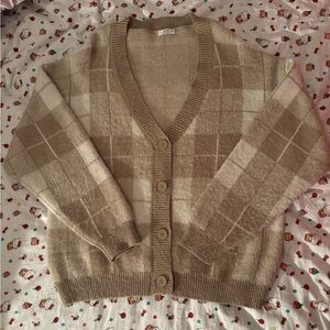 Ardene Plaid Oversized Cardigan Sweater